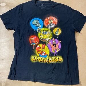 Black SpongeBob Graphic T-Shirt XL (MM)
